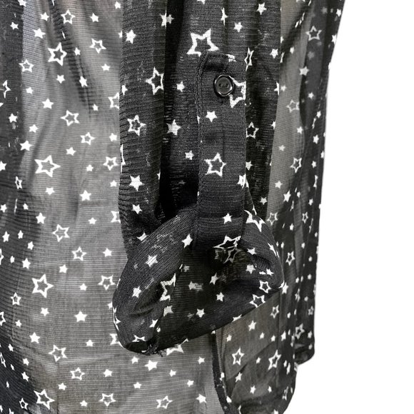 Star Mesh Half Sleeve Tunic Shirt Size M - Picture 3 of 4